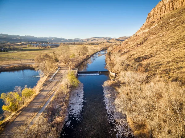 Presa de desvío en el río Poudre — Foto de Stock