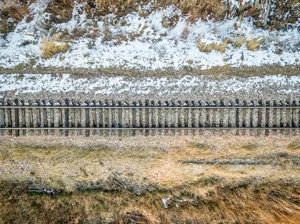 Railroad tracks luchtfoto — Stockfoto