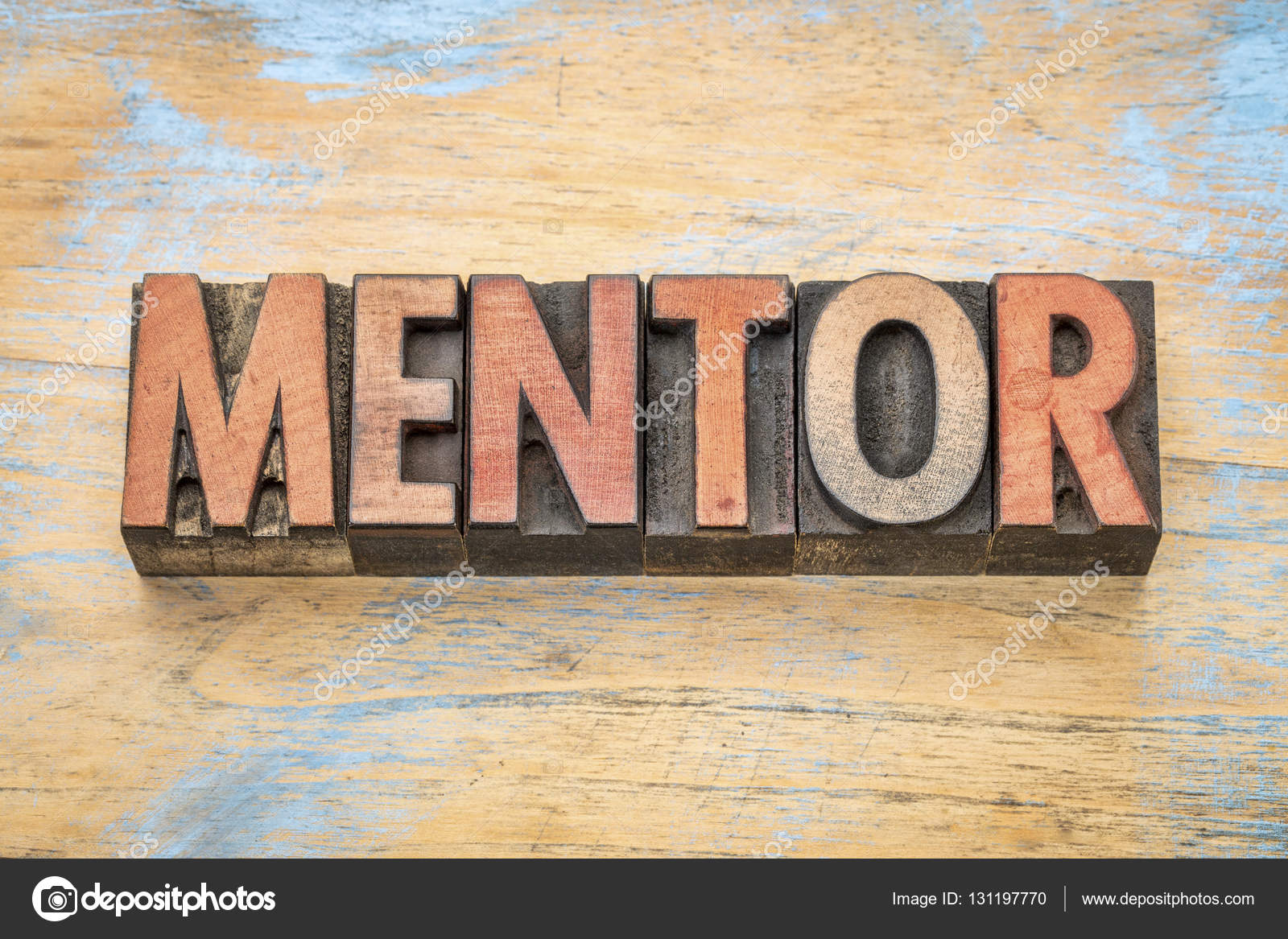 Mentor in wood type Stock Photo by ©PixelsAway 131197770