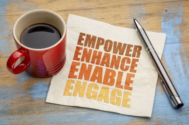 empower, enhance, enable and engage clipart