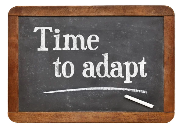 Time to adapt blackboard sign — Stock Photo, Image