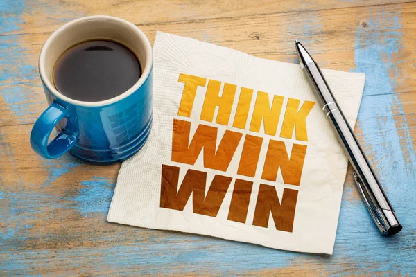 Think win-win concept on napkin — Stock Photo, Image