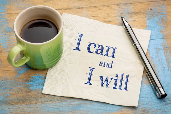 I can and will motivational concept — Stock Photo, Image
