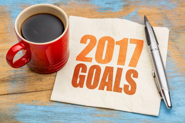 2017 goals word abstract on napkin — Stock Photo, Image