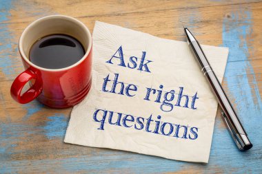 Ask the right questions clipart