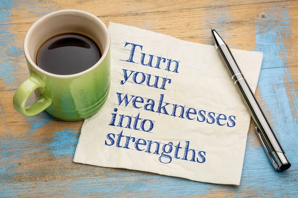 Förvandla dina svagheter till styrkor — Stockfoto