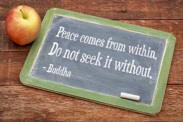 Citation de Bouddha sur la paix venant de l'intérieur — Photo