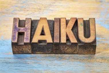haiku word in wood type clipart