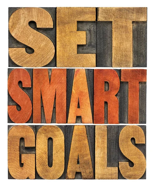 Establecer objetivos inteligentes palabra abstracta — Foto de Stock