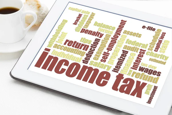 Income tax word cloud — Stock Photo, Image