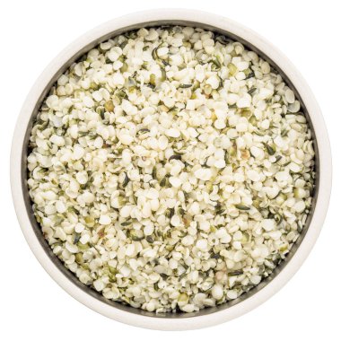 Kenevir tohum kalpleri bir yuvarlak kase