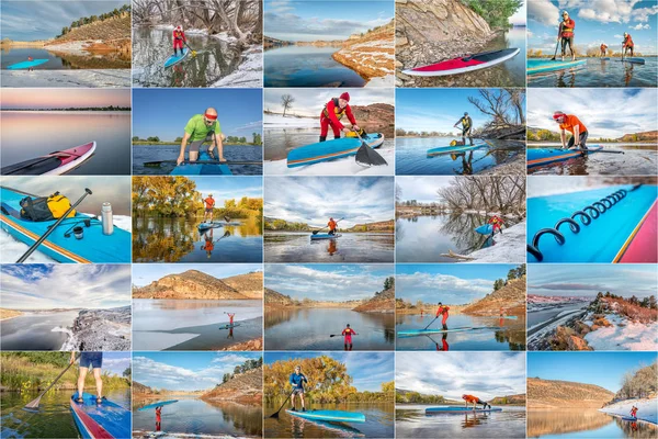 Stand up paddling raccolta foto — Foto Stock