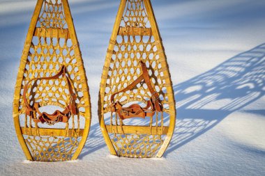 vintage Huron snowshoes abstract clipart
