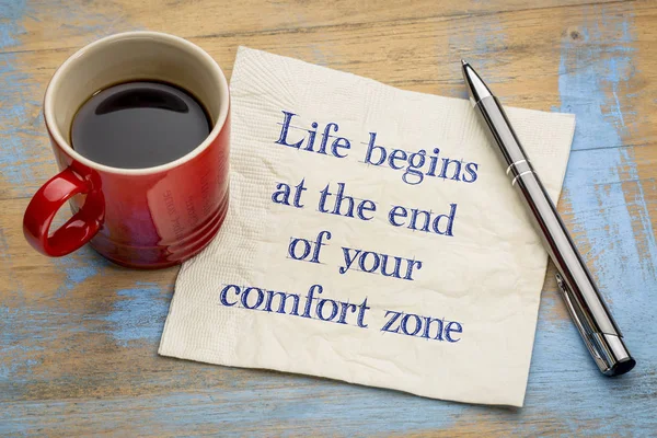 Livet börjar vid slutet av Comfort Zone — Stockfoto