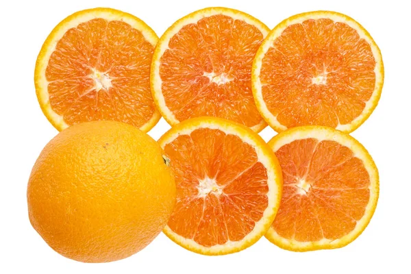 신선한 오렌지 슬라이스 배경 — 스톡 사진