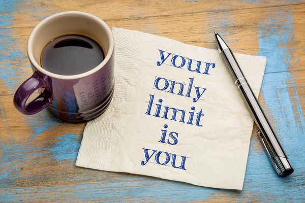 Your only limit is you - concept on napkin — Stock Photo, Image