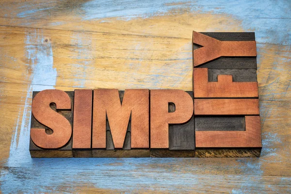 Simplify word abstract in wood type — Stock Photo, Image