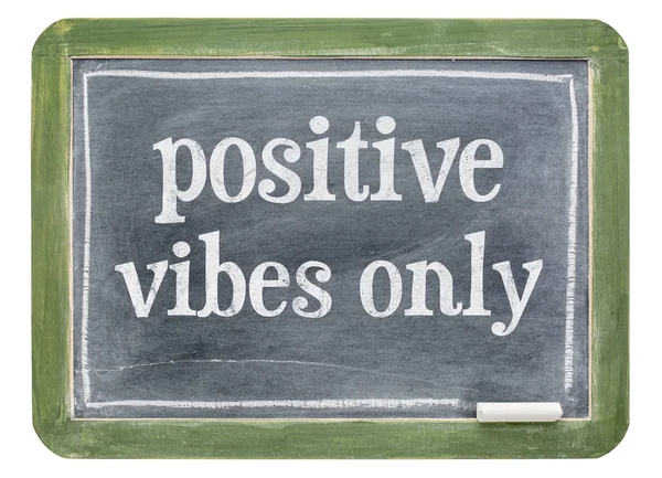 Positive vibes only blackboard sign — Stock Photo, Image