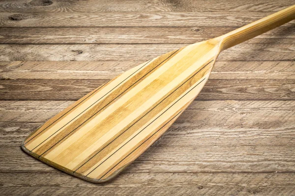 Blade of wooden canoe paddle — Stock Photo, Image