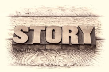 vintage Tipo ağaç türü Word'de hikaye