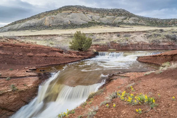 Ручей с водопадами в предгорьях Колорадо — стоковое фото