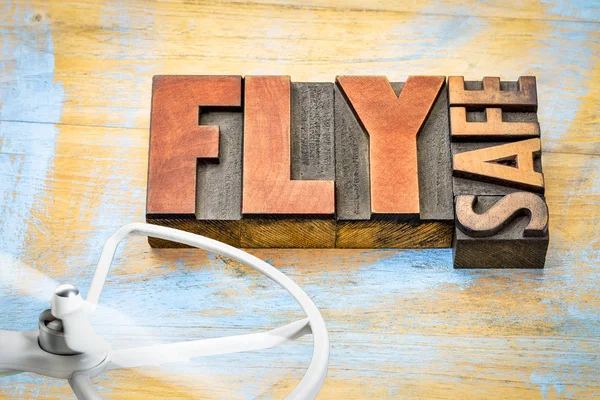 Flyga säkert - drone drift påminnelse — Stockfoto