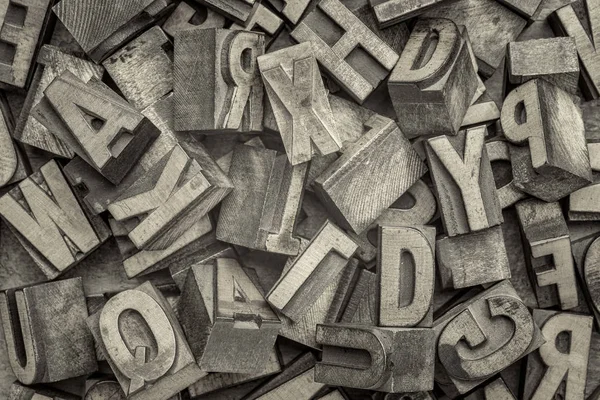 Letterpress wood type blocks background — Stock Photo, Image