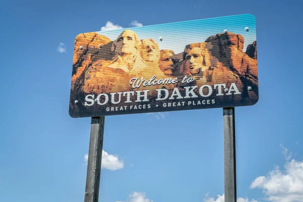 Güney Dakota yol işaret için hoş geldiniz — Stok fotoğraf