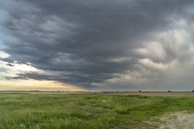 heavy storm clouds and rain over Nebraska  clipart