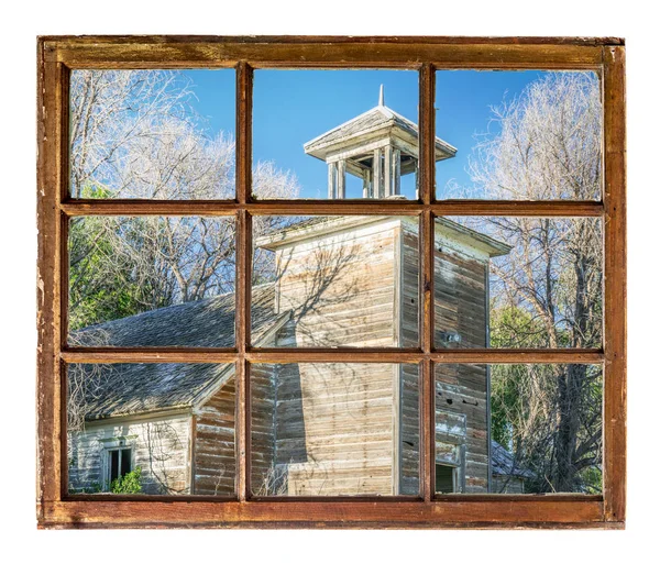 Vieja escuela abandonada en Nebraska rural — Foto de Stock