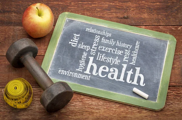 Health concept - word cloud of contributing factors — Stock Photo, Image