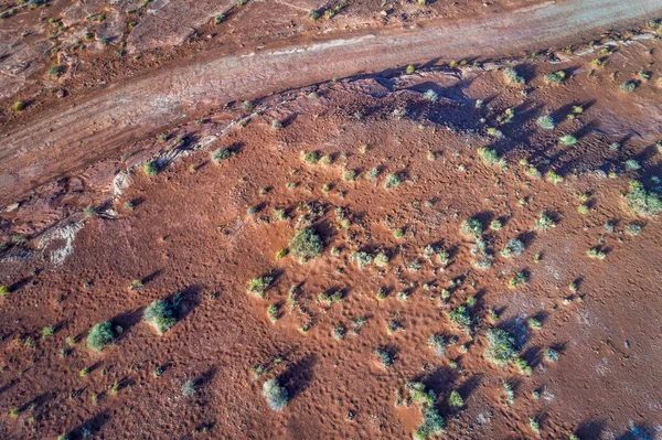 4WD road i en rock öken i området Moab, Utah - Flygfoto — Stockfoto