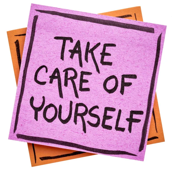 Take care of yourself reminder note — Stock Photo, Image