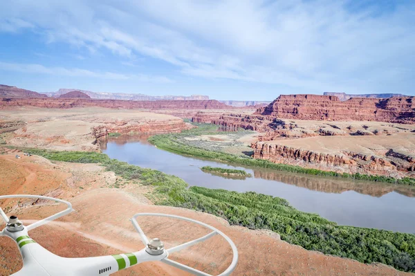 Canyon of Colorado River Utah légi kilátás — Stock Fotó