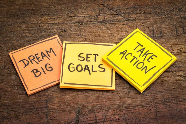 Dream big, set goals, take action — Stock Photo, Image