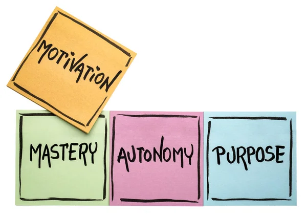 Beherrschung, Autonomie, Zweck - Motivationskonzept — Stockfoto