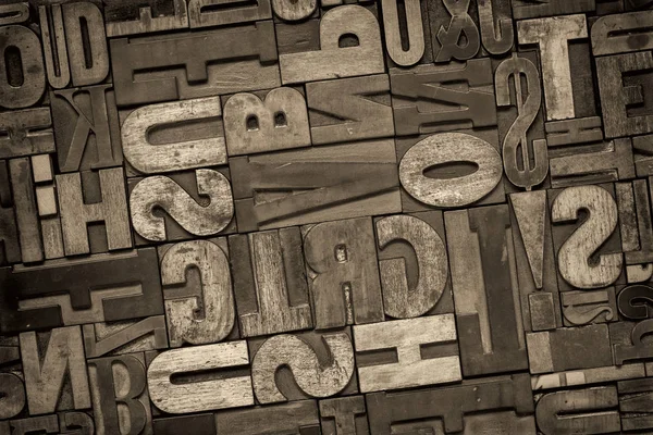 Letterpress wood type abstract — Stock Photo, Image