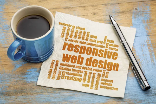 Responsieve web ontwerp word cloud — Stockfoto