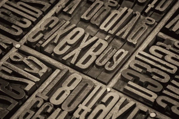 Lettepress wood type blocks — Stock Photo, Image