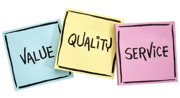 Valores, calidad y lema de servicio — Foto de Stock