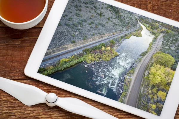 Colorado RIver rapid aerial view — Stock Photo, Image