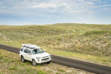 Toyota 4Runner SUV in Nebraska Sandhills clipart