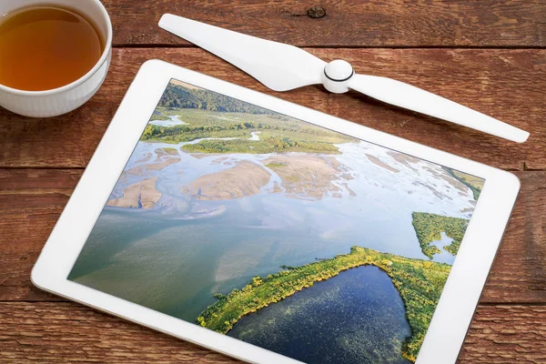 Río Noibrara en Nebraska - vista aérea — Foto de Stock