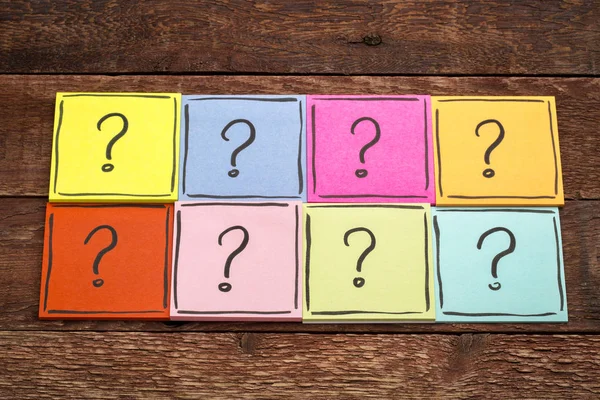 Question mark concept - sticky note set — Stock Photo, Image