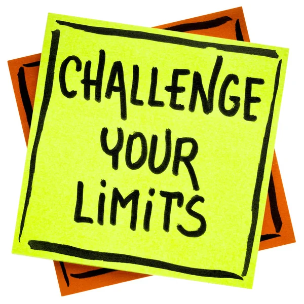 Challenge your limits inspirational advice or reminder — Stock Photo, Image