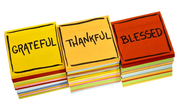 Grateful, thankful, blessed  spiritual words — Stock Photo, Image