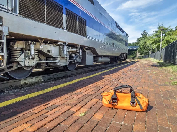 Amtrak 기차, 커크 우드, 미주리에 강 주자 — 스톡 사진
