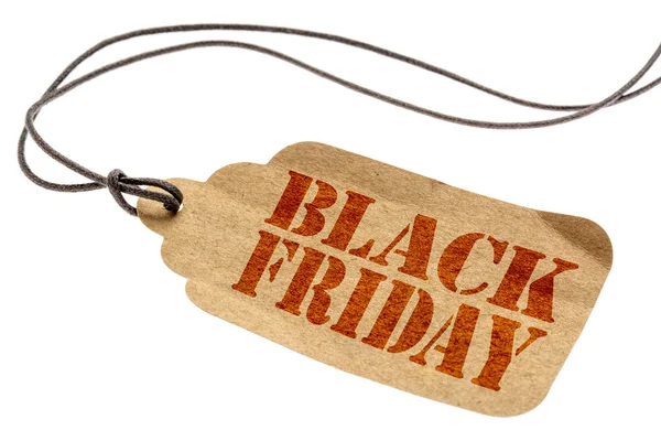 Black Friday sign on paper price tag — Stock Photo, Image