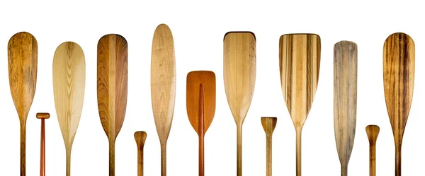 Wood canoe paddles abstract banner — Stock Photo, Image