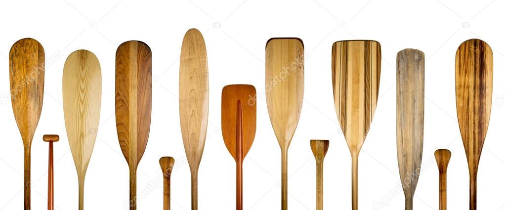 wood canoe paddles abstract banner